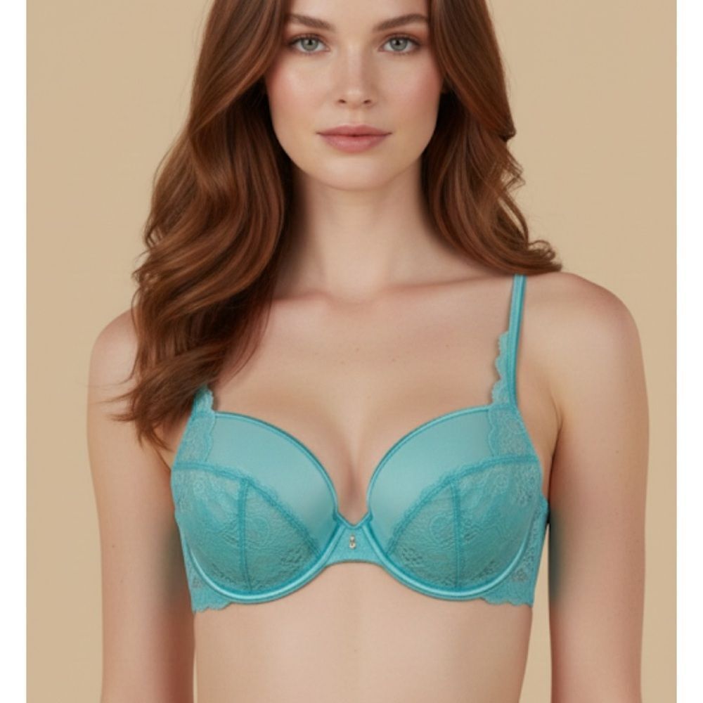 Victoria's Secret Angels.‎ Lined Demi Bra 34C Blue Lace Underwire